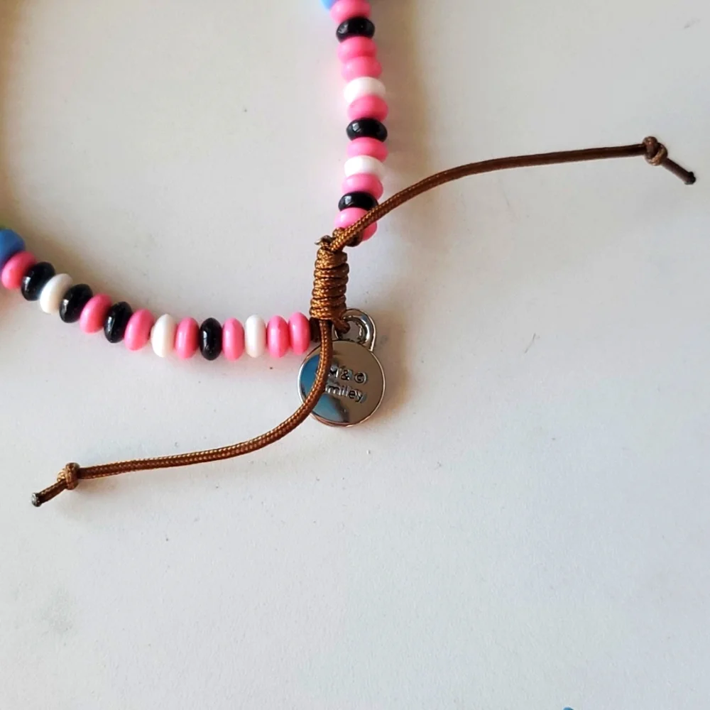 SmileyWorld NWT Take the‎ Time To Smile Beaded Flower Bracelet Adjustable